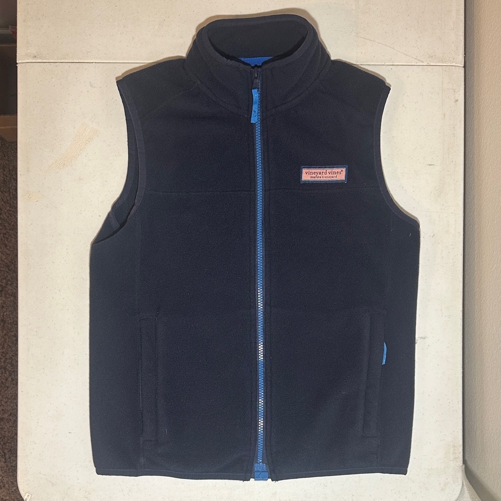 Vineyard Vines Kids Dark Blue Fleece Vest